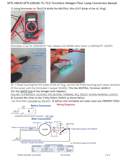 Triple Light Output 8" Diameter, 5400-Lumen LED Disc for Conversion from Halogen-Bulb Torchiere Floor Lamp, P/N: SPTL180LR+420LMC-TL-TLO--COLOR