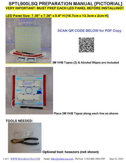 8000lm LED Panel Replacement for Halogen Bulb in Flood Light Fixtures, P/N: SPTL900LSQ-M-COLOR