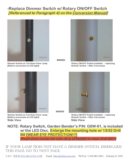 8" Diameter, 5400-Lumen LED Disc for Conversion from Halogen-Bulb Torchiere Floor Lamp, P/N: SPTL180LR+420LMC-TL-COLOR
