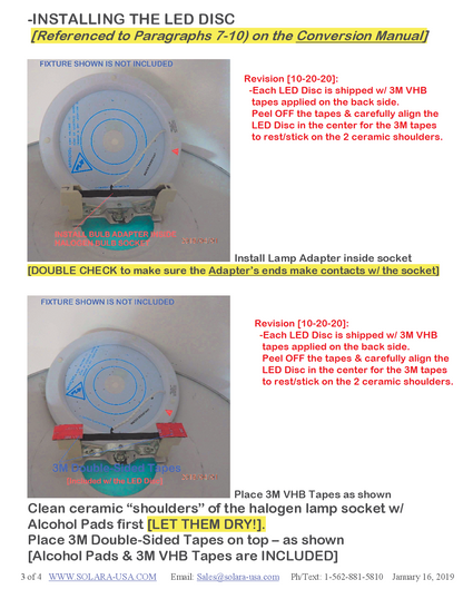 8" Diameter, 5400-Lumen LED Disc for Conversion from Halogen-Bulb Torchiere Floor Lamp, P/N: SPTL180LR+420LMC-TL-COLOR