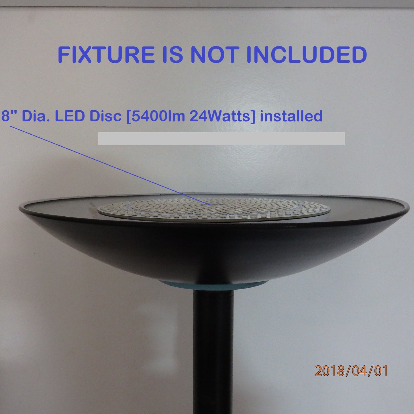 8" Diameter, 5400-Lumen LED Disc for Conversion from Halogen-Bulb Torchiere Floor Lamp, P/N: SPTL180LR+420LMC-TL-COLOR