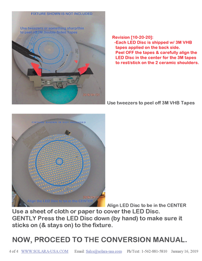 8" Diameter, 5400-Lumen LED Disc for Conversion from Halogen-Bulb Torchiere Floor Lamp, P/N: SPTL180LR+420LMC-TL-COLOR