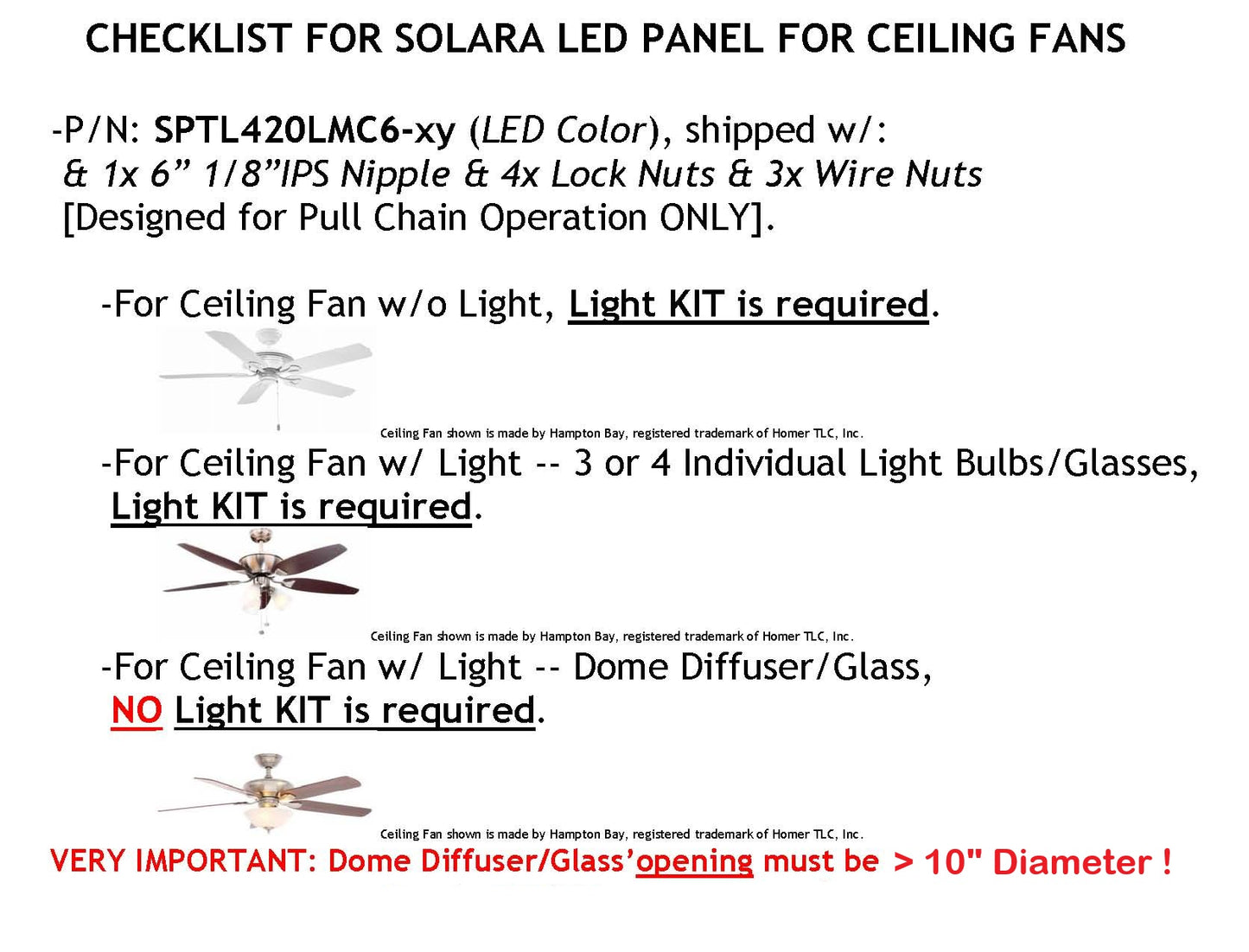8" Diameter 5400-lumen LED Circular Light for Ceiling Light & Ceiling Fan Light, P/N: SPTL180LR+LMC420LMC-COLOR