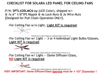 8" Diameter 5400-lumen LED Circular Light for Ceiling Light & Ceiling Fan Light, P/N: SPTL180LR+LMC420LMC-COLOR