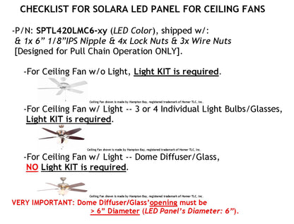 6" Diameter 4000-lumen LED Circular Light for Ceiling Light & Ceiling Fan Light, P/N: SPTL420LMC6-COLOR