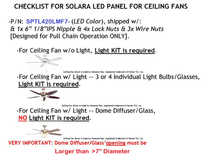 7" Diameter 4000-lumen LED Circular Light for Ceiling Light & Ceiling Fan Light, P/N: SPTL420LMF7-COLOR