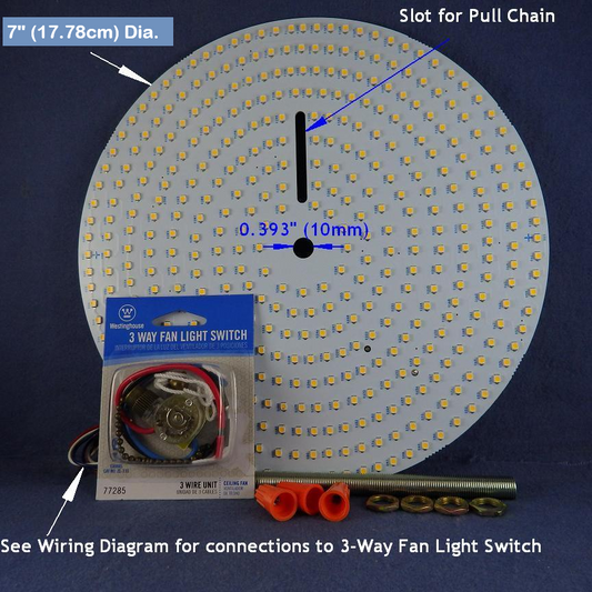 7" Diameter 4000-lumen LED Circular Light, with Double Light Output, for Ceiling Light & Ceiling Fan Light, P/N: SPTL420LMF7-COLOR