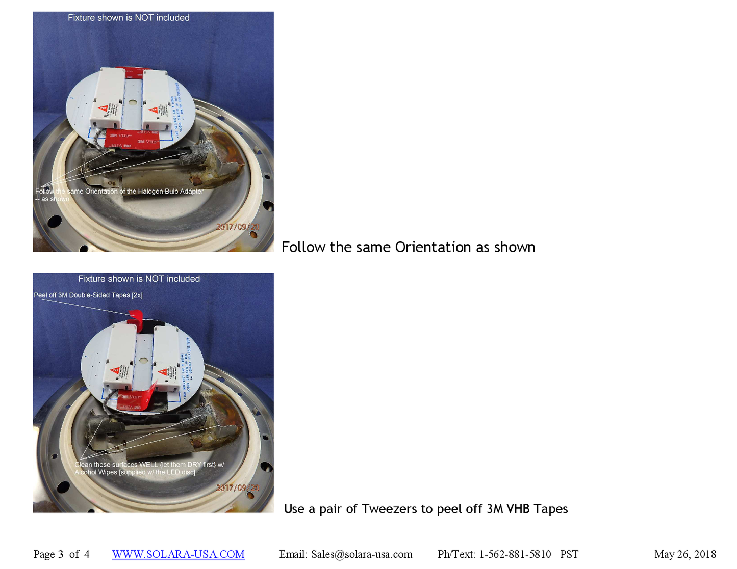 4000lm LED Kits for Halogen Bulb Replacement for Aqualumin II Fixture, P/N: SPTL420LM6-PLII-COLOR