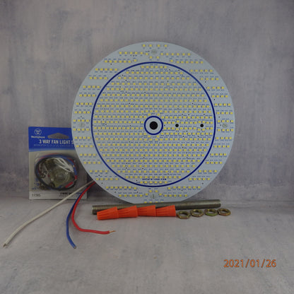 8" Diameter 5400-lumen Triple Light Output LED Circular Light for Ceiling Light & Ceiling Fan Light, P/N: SPTL180LR+LMC420LMC-TLO-COLOR