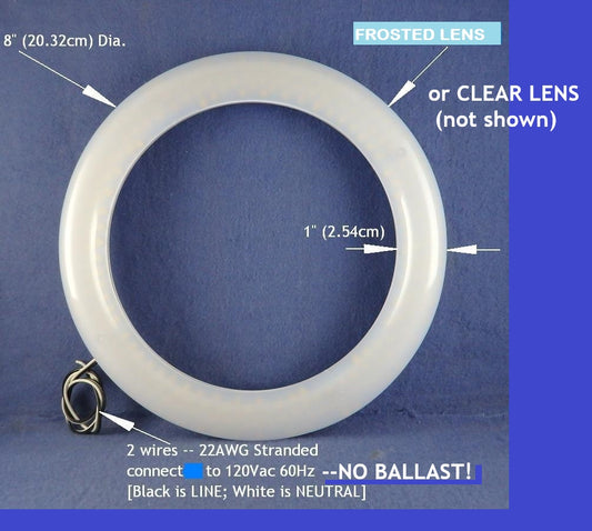 Our BRIGHTEST 8" LED Circlines Replacement for Fluorescent Desk Lamps, P/N: SPTL-240LR-COLOR