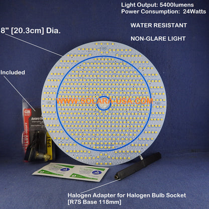 8" Diameter, 5400-Lumen LED Disc for Conversion from Halogen-Bulb Torchiere Floor Lamp, P/N: SPTL180LR+420LMC-TL-COLOR