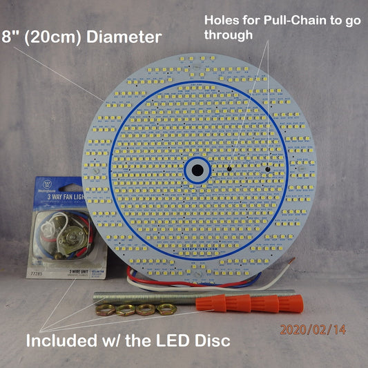 8" Diameter 5400-lumen Triple Light Output LED Circular Light for Ceiling Light & Ceiling Fan Light, P/N: SPTL180LR+LMC420LMC-TLO-COLOR