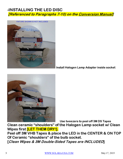 6" Diameter, 4000-Lumen LED Disc for Conversion from Halogen-Bulb Torchiere Floor Lamp, P/N: SPTL-420LMC6-TL-COLOR