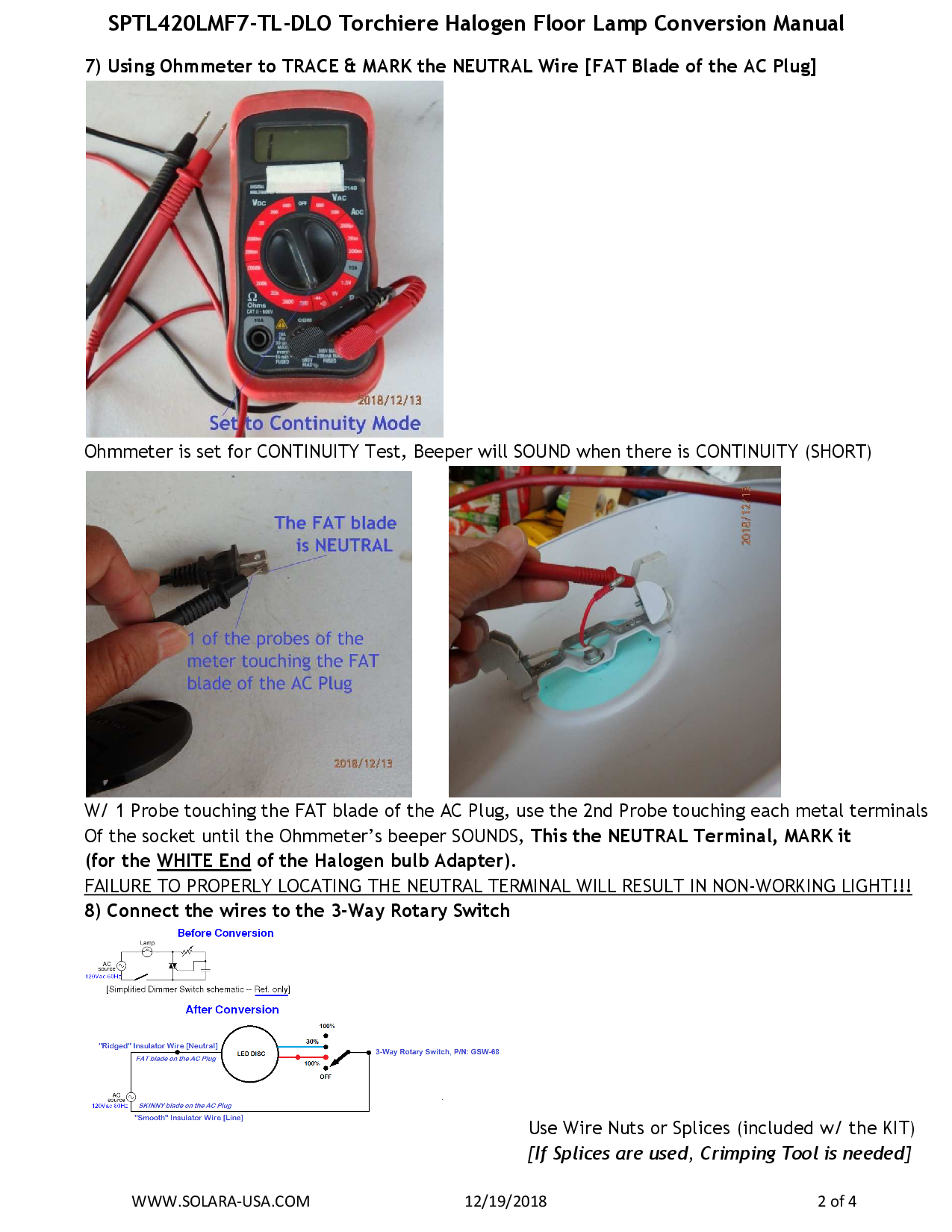 7" Diameter, 4000-Lumen, Double Light Output LED Disc for Conversion from Halogen-Bulb Torchiere Floor Lamp, P/N: SPTL-420LMF7-DLO-TL-COLOR