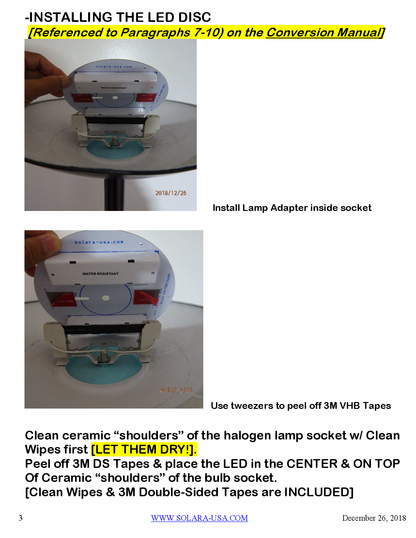 7" Diameter, 4000-Lumen LED Disc for Conversion from Halogen-Bulb Torchiere Floor Lamp, P/N: SPTL-420LMF7-TL-COLOR