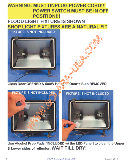 5500lm LED Panel Replacement for Halogen Bulb in Twin-Pack Shop Light Fixtures, P/N: SPTL616LRC-M-COLOR