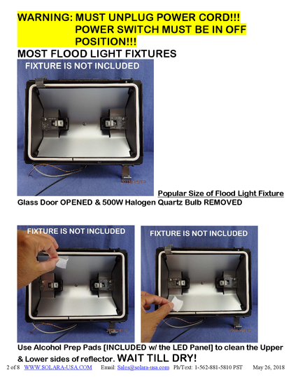 7000lm LED Panel Replacement for Halogen Bulb in Flood Light Fixtures, P/N: SPTL792LRC-M-COLOR