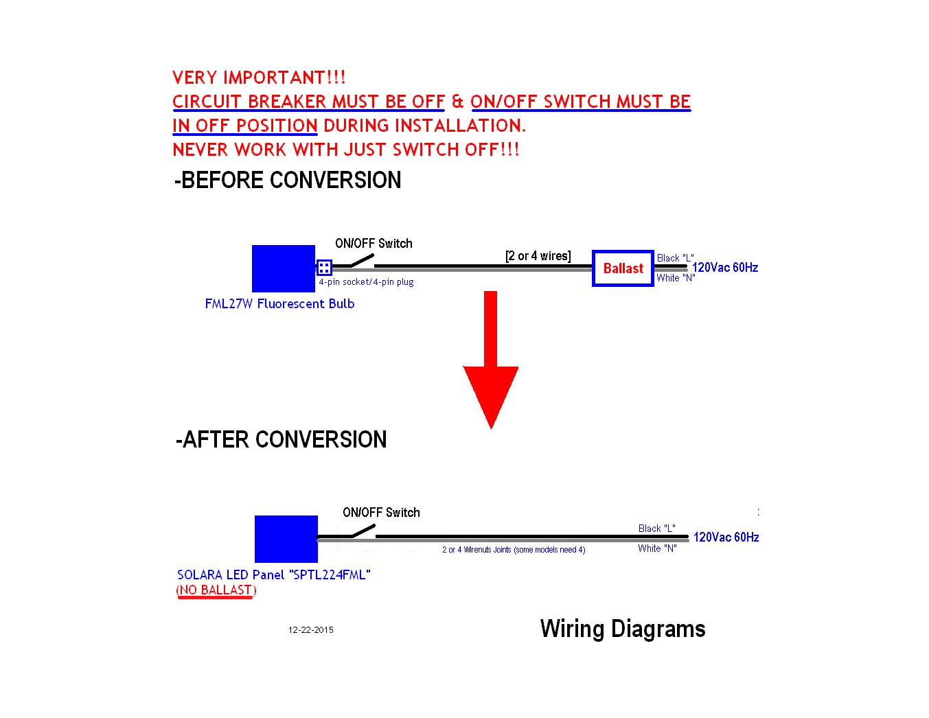Our Very BRIGHT LED Replacement for Fluorescent Desk Lamp, P/N: SPTL224FML-COLOR