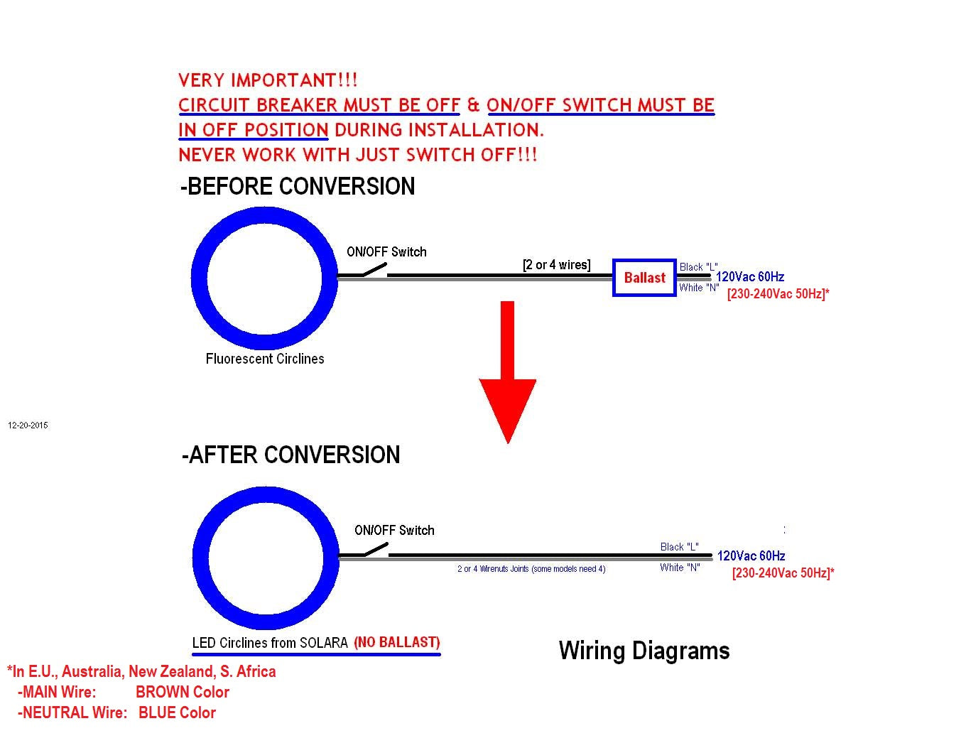 SOLARA-USA Extremely BRIGHT 4200-lumen 8" LED Circline for Ceiling Light, Ceiling Fan Light, P/N: SPTL448LRM-COLOR