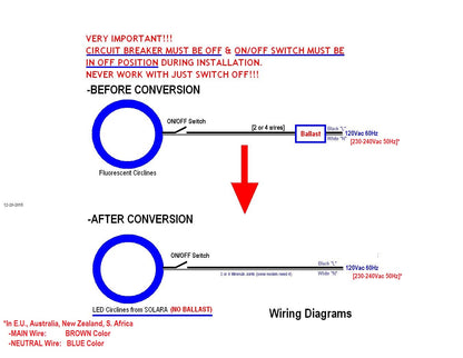 SOLARA-USA Extremely BRIGHT 4200-lumen 8" LED Circline for Ceiling Light, Ceiling Fan Light, P/N: SPTL448LRM-COLOR