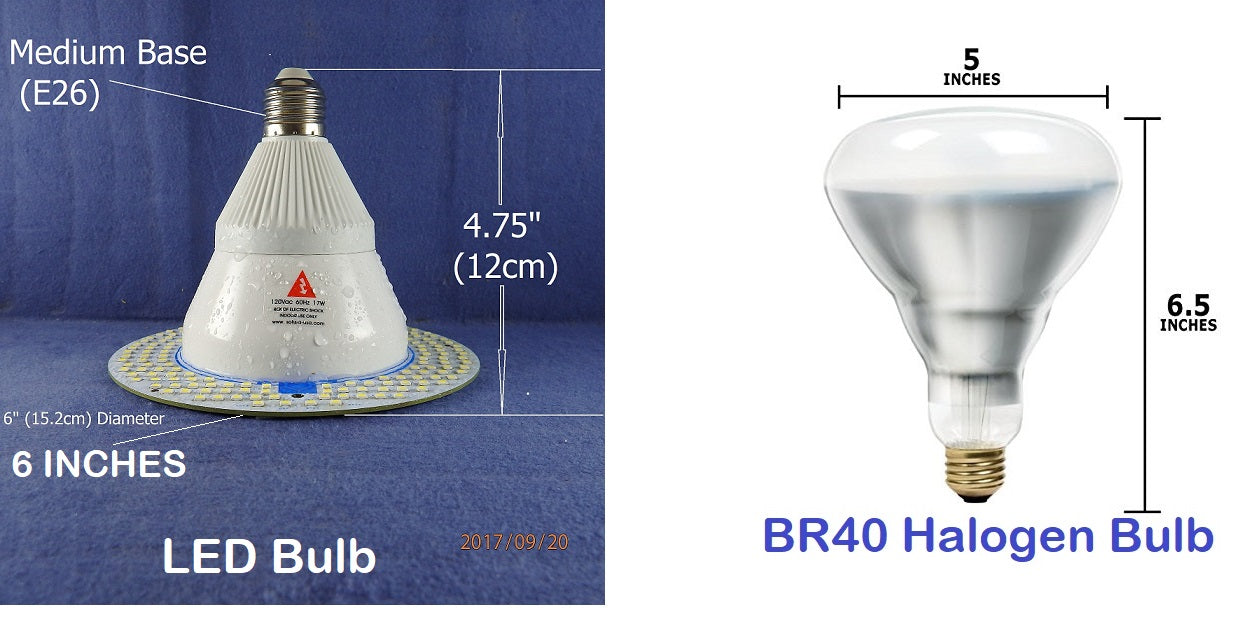 5600lm LED Bulb Replacement for BR40 Incandescent Bulb Pool Light for Hayward, Pentair Fixtures, P/N: SPTL420LMU+SPTL180LMD-LB-COLOR