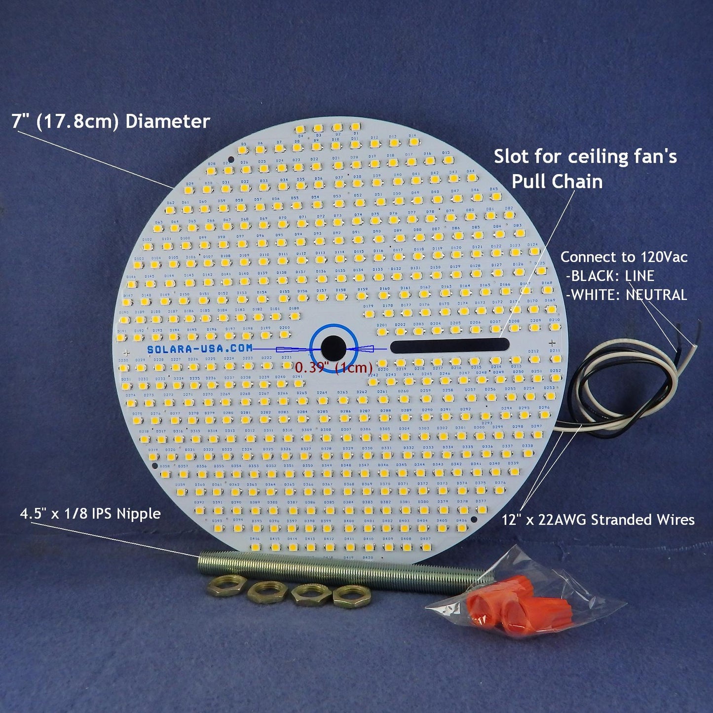 7" Diameter 4000-lumen LED Circular Light for Ceiling Light & Ceiling Fan Light, P/N: SPTL420LMF7-COLOR