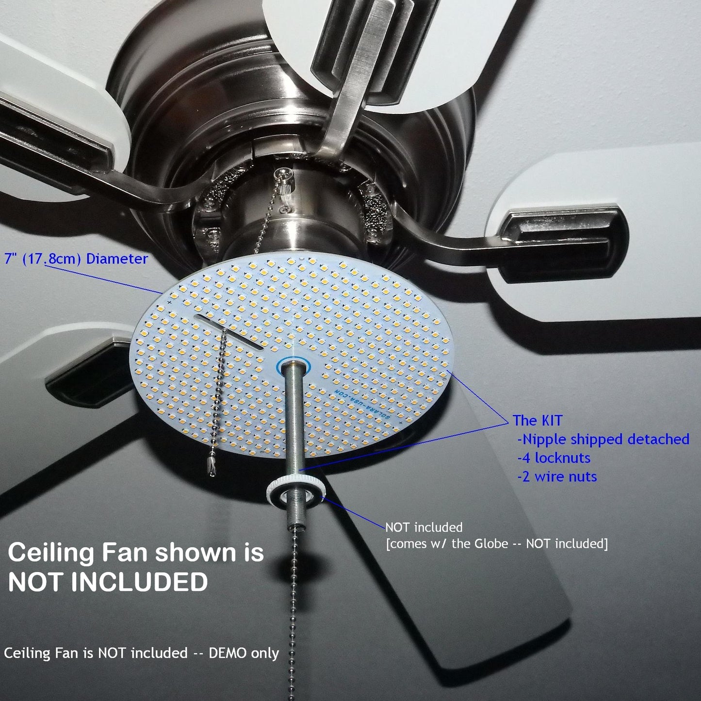 7" Diameter 4000-lumen LED Circular Light for Ceiling Light & Ceiling Fan Light, P/N: SPTL420LMF7-COLOR