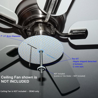 7" Diameter 4000-lumen LED Circular Light for Ceiling Light & Ceiling Fan Light, P/N: SPTL420LMF7-COLOR